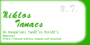 miklos tanacs business card